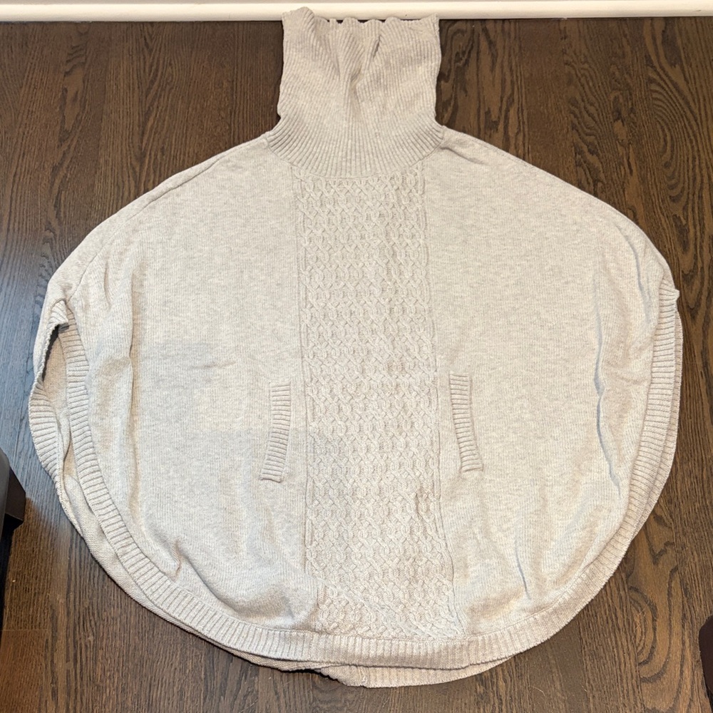 Cabi Cable Knit Turtleneck Poncho